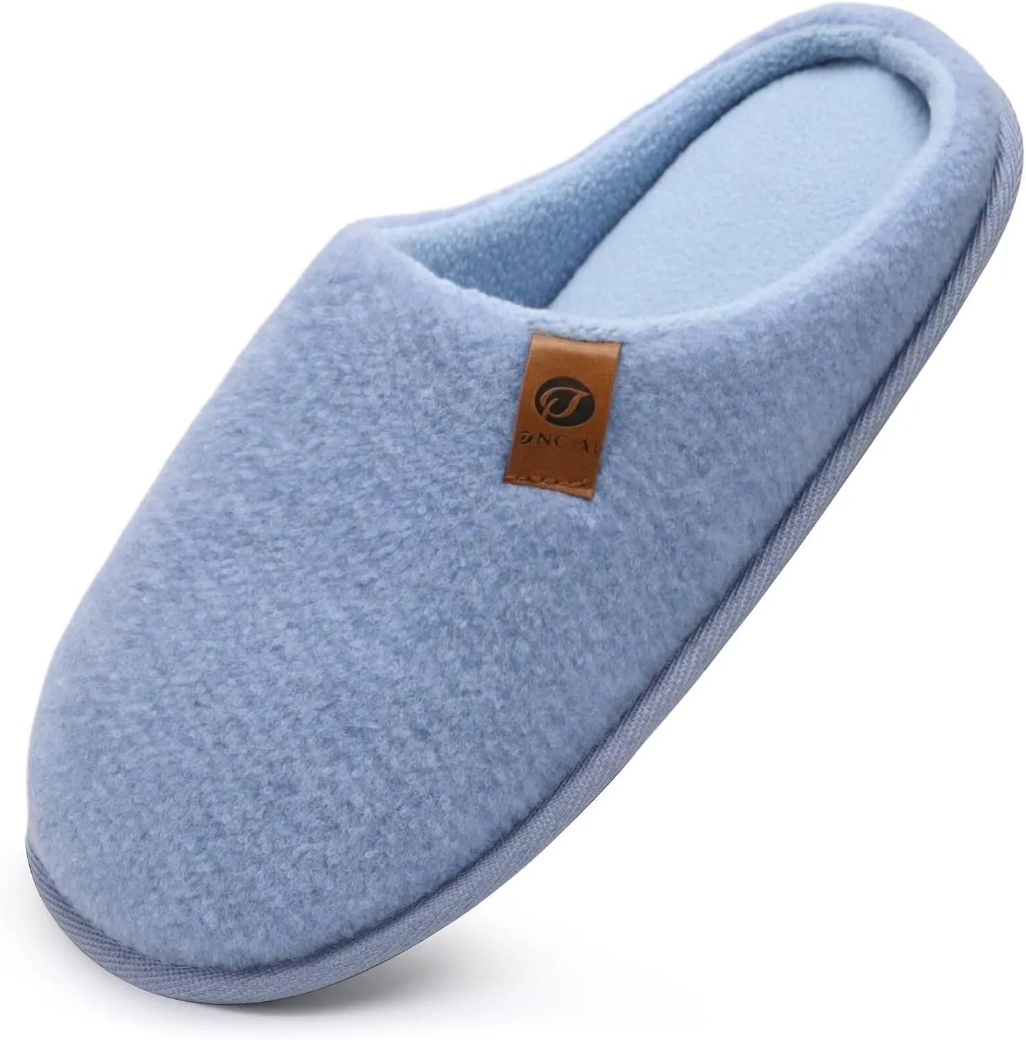 

Мужские домашние тапочки ONCAI с эффектом памяти, теплые и уютные, без задника, для дома и спальни, подошва из резины для использования внутри и снаружи, размеры США 7-15, светло-голубой
