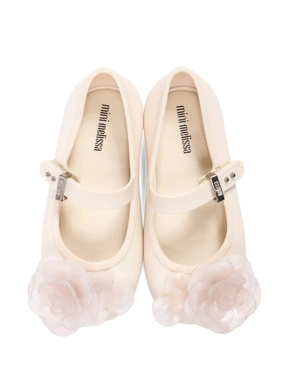 Балетки с цветочной аппликацией Mini Melissa, нейтральный — фото 3