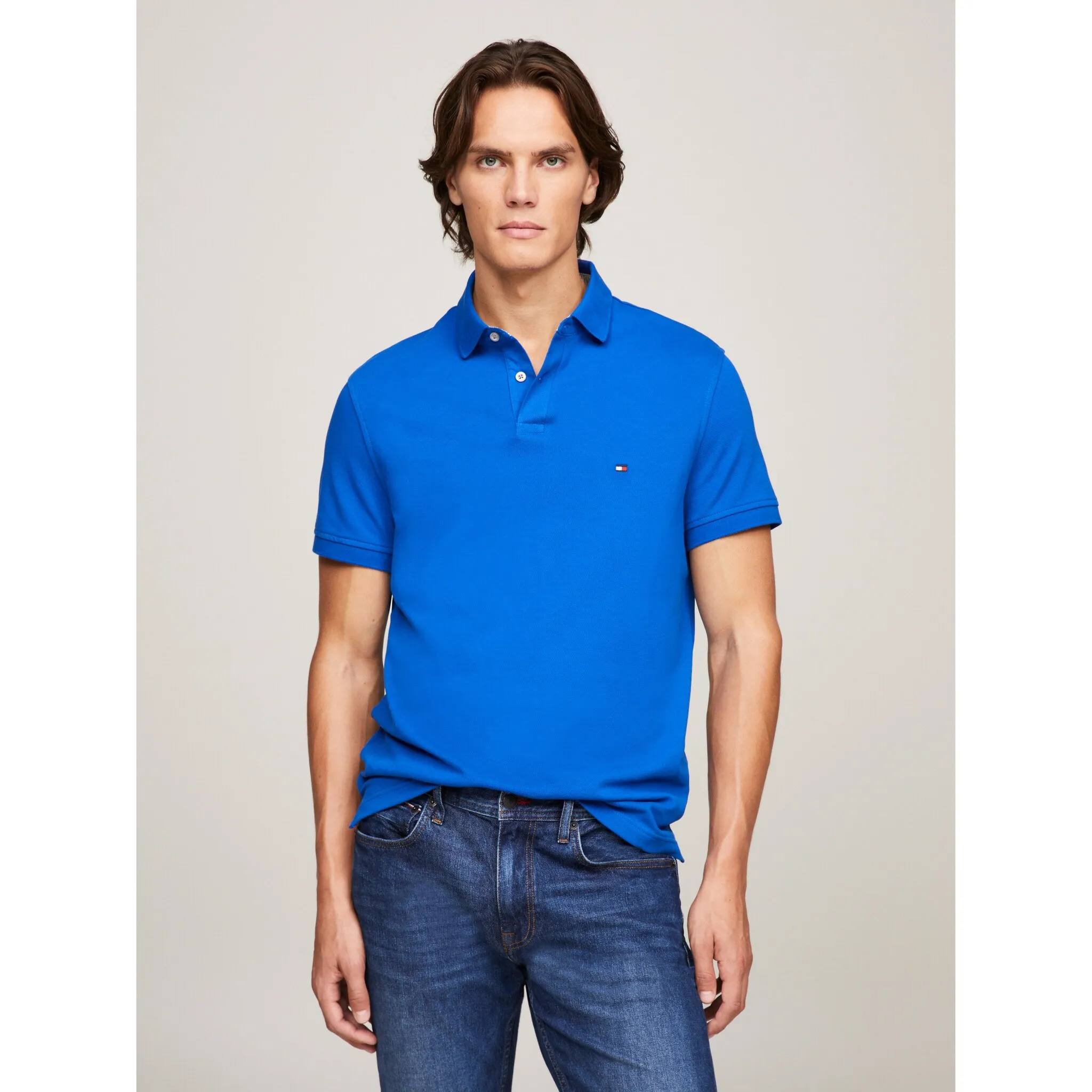 

Рубашка-поло Tommy Hilfiger "1985 REGULAR POLO" с контрастными полосками Tommy Hilfiger на внутренней стороне воротника, синий