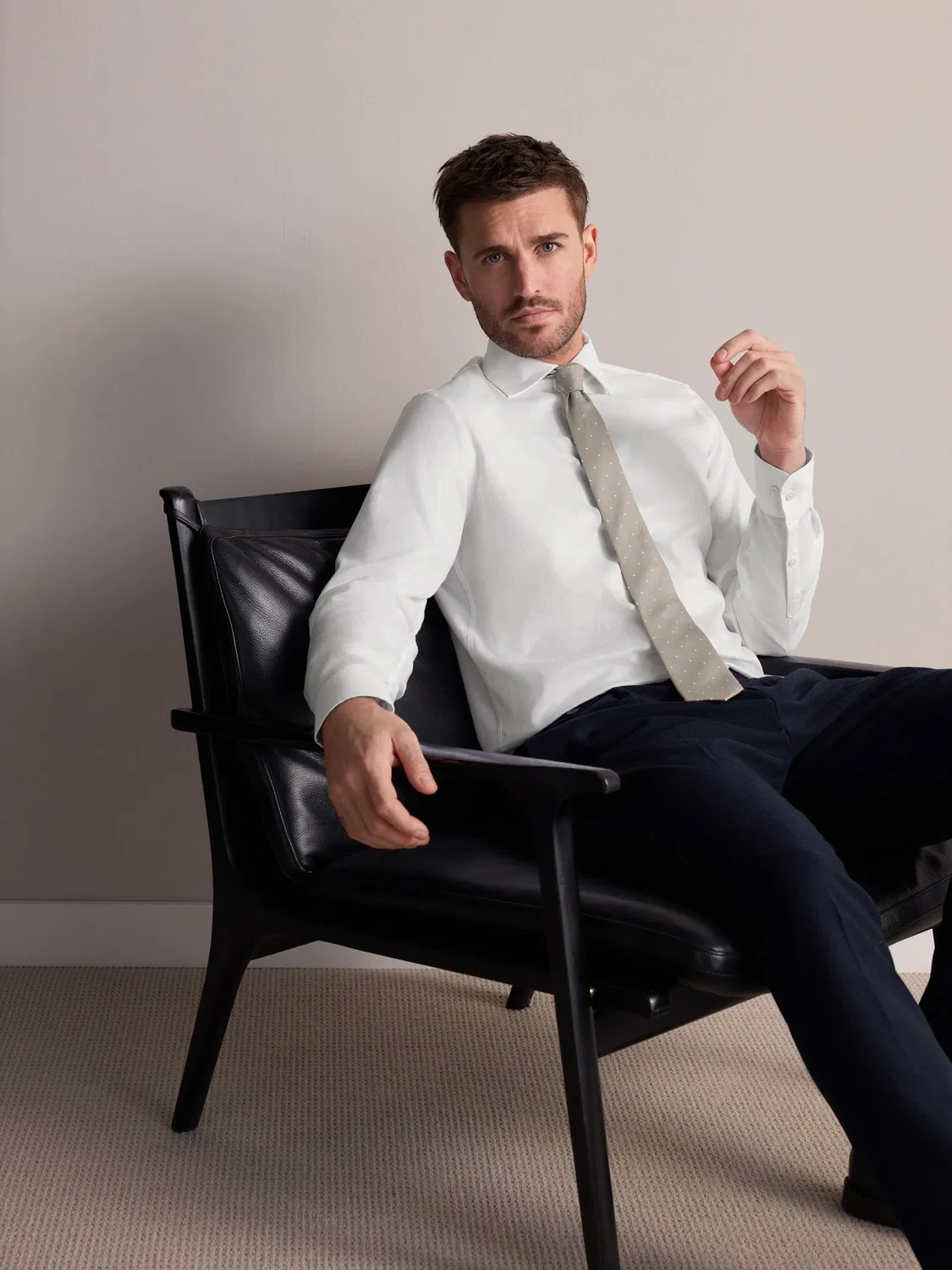 Рубашка с текстурой, Regular Fit, Signature Next, белый