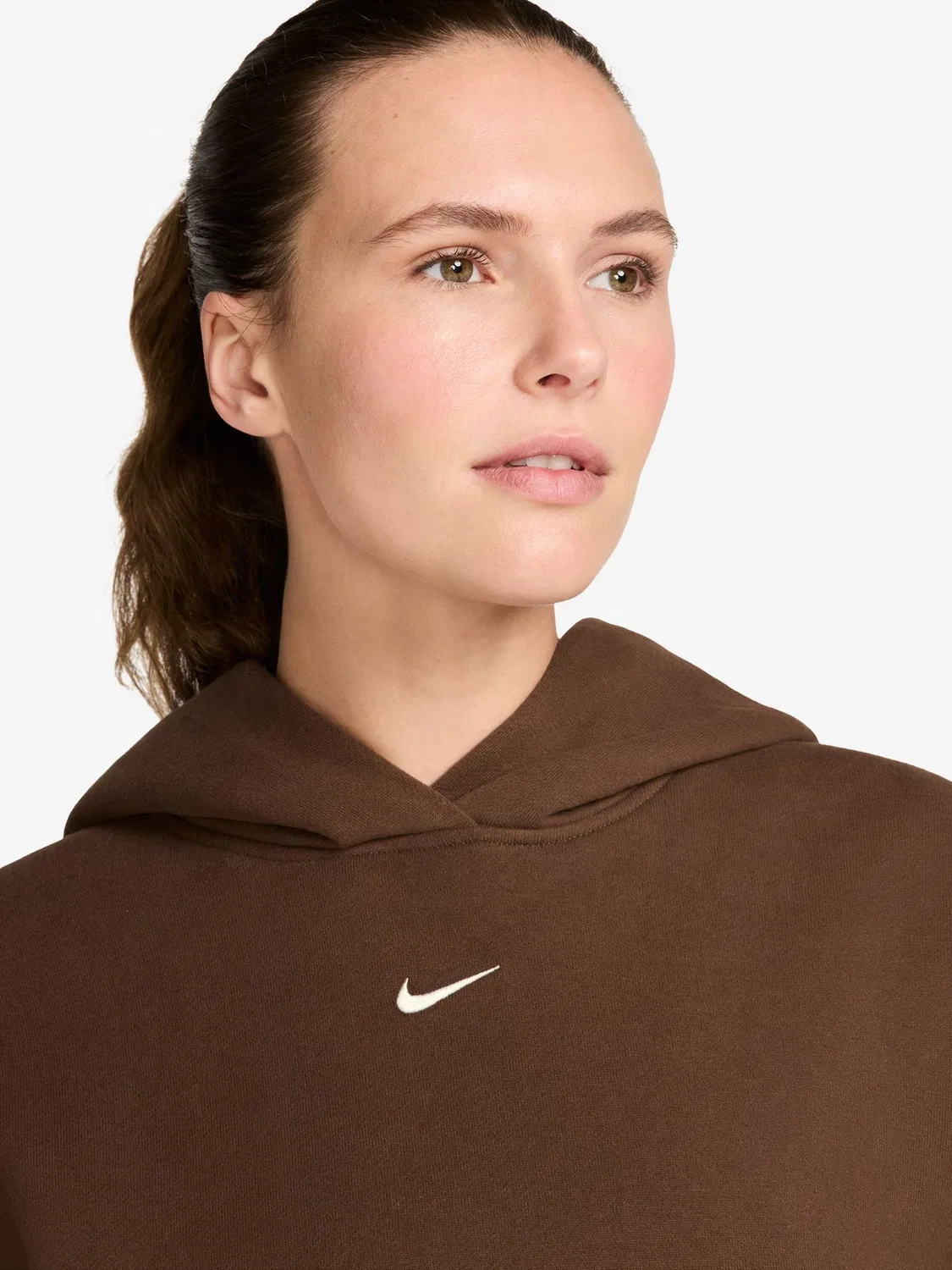 Худи оверсайз Studio Fleece Nike, Cacao Wow Brown — фото 3