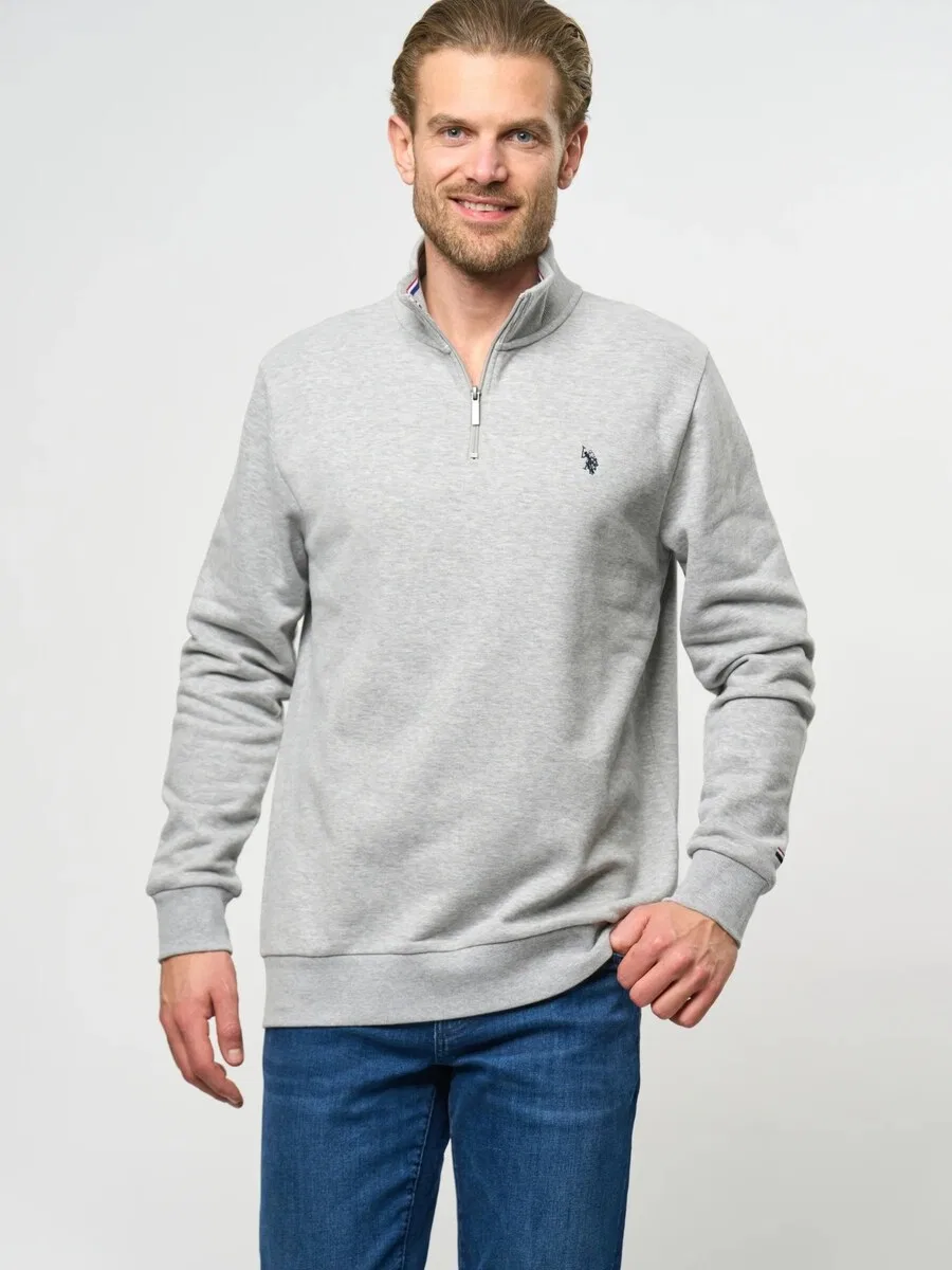 Свитер U.S. Polo Assn. 'UMKurt' серого цвета с пятнистым рисунком — фото 3