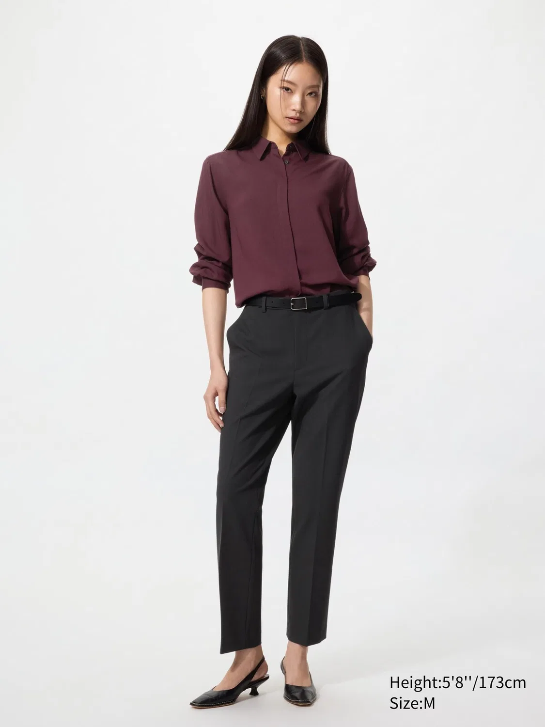Брюки Uniqlo, удлиненные, черные