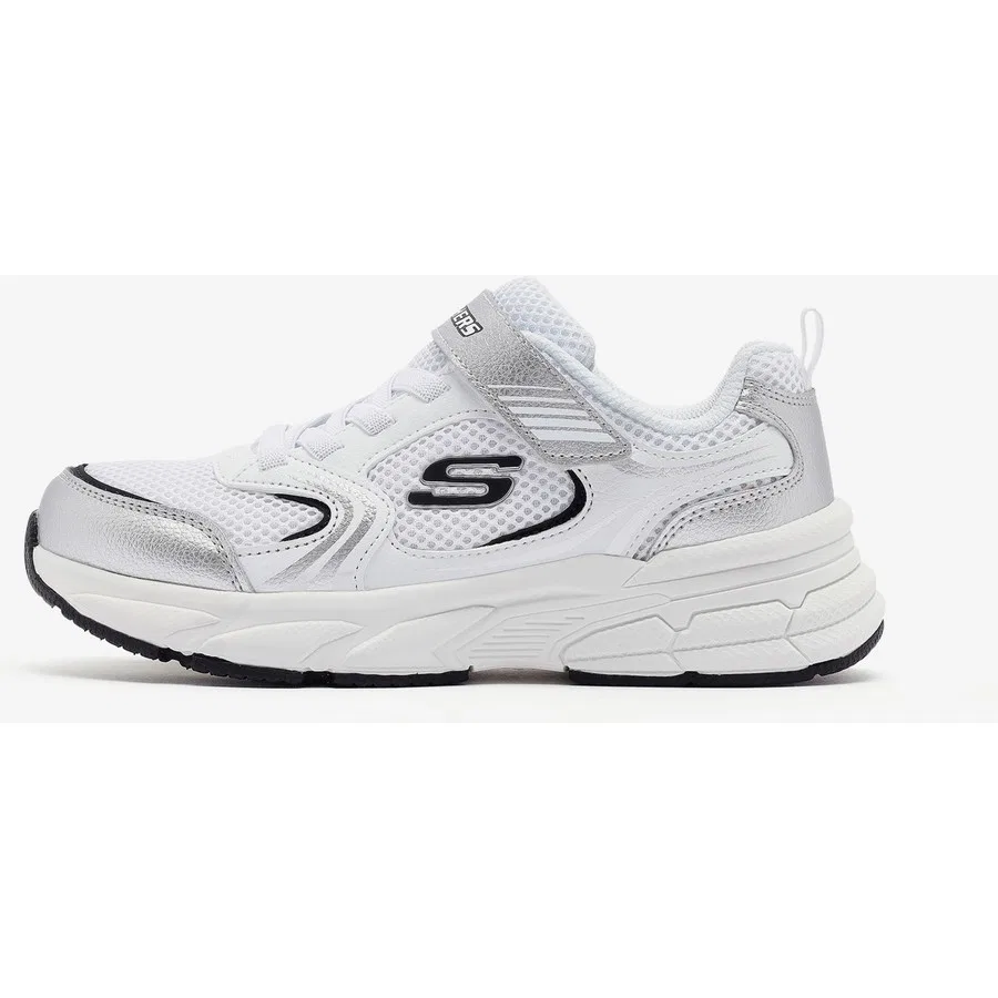 Детские спортивные кроссовки с принтом Retro-Graph Skechers, Бело-серебристый