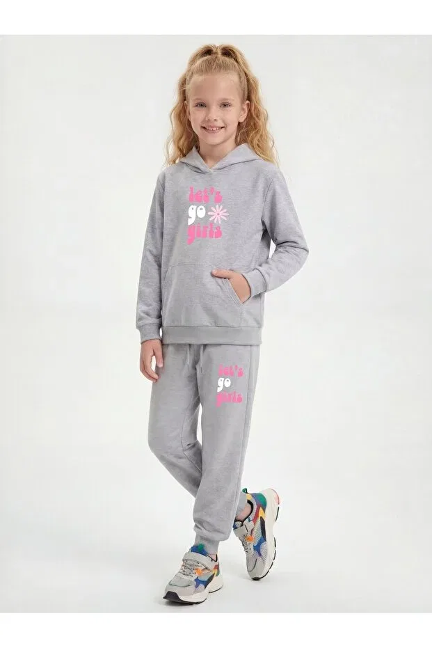 Детский комплект для девочек с принтом Fyk Kids, Gray — фото 3