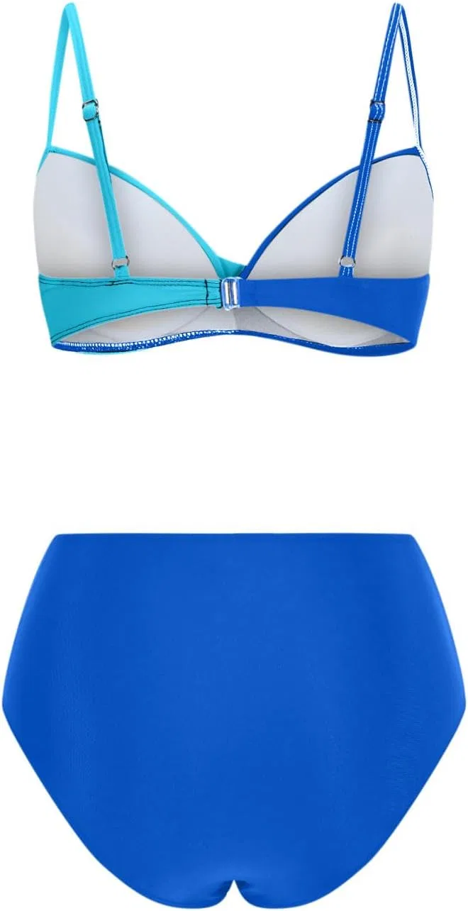 Женский бикини-комплект с высокой талией Tummy Control, Light Blue — фото 4