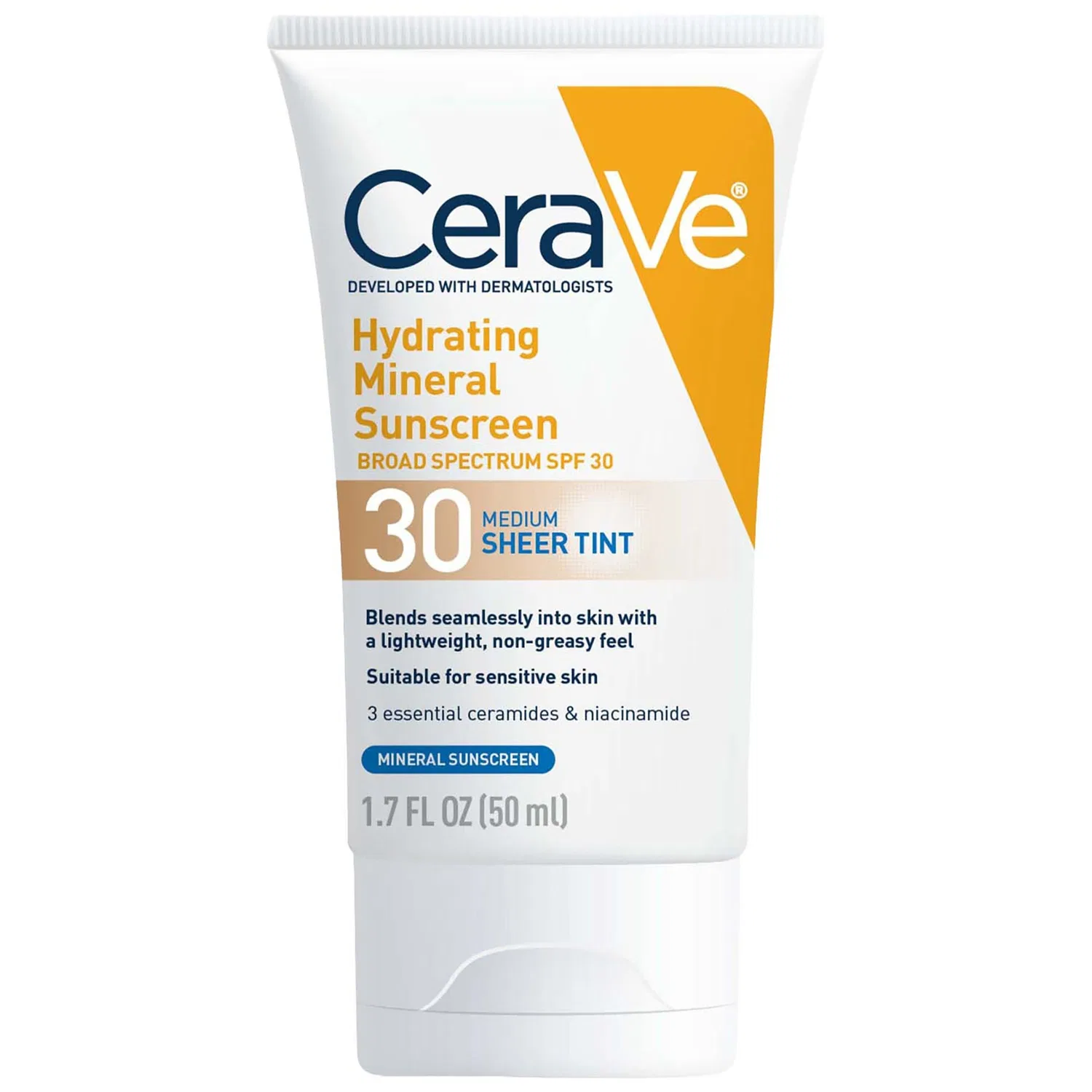 Солнцезащитный крем для лица с тонирующим эффектом SPF 30 CeraVe, цвет Sheer