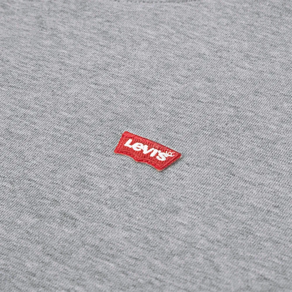 Детский свитшот для мальчиков с флисовой подкладкой Mini Logo Crewneck Levi's, Grey — фото 3