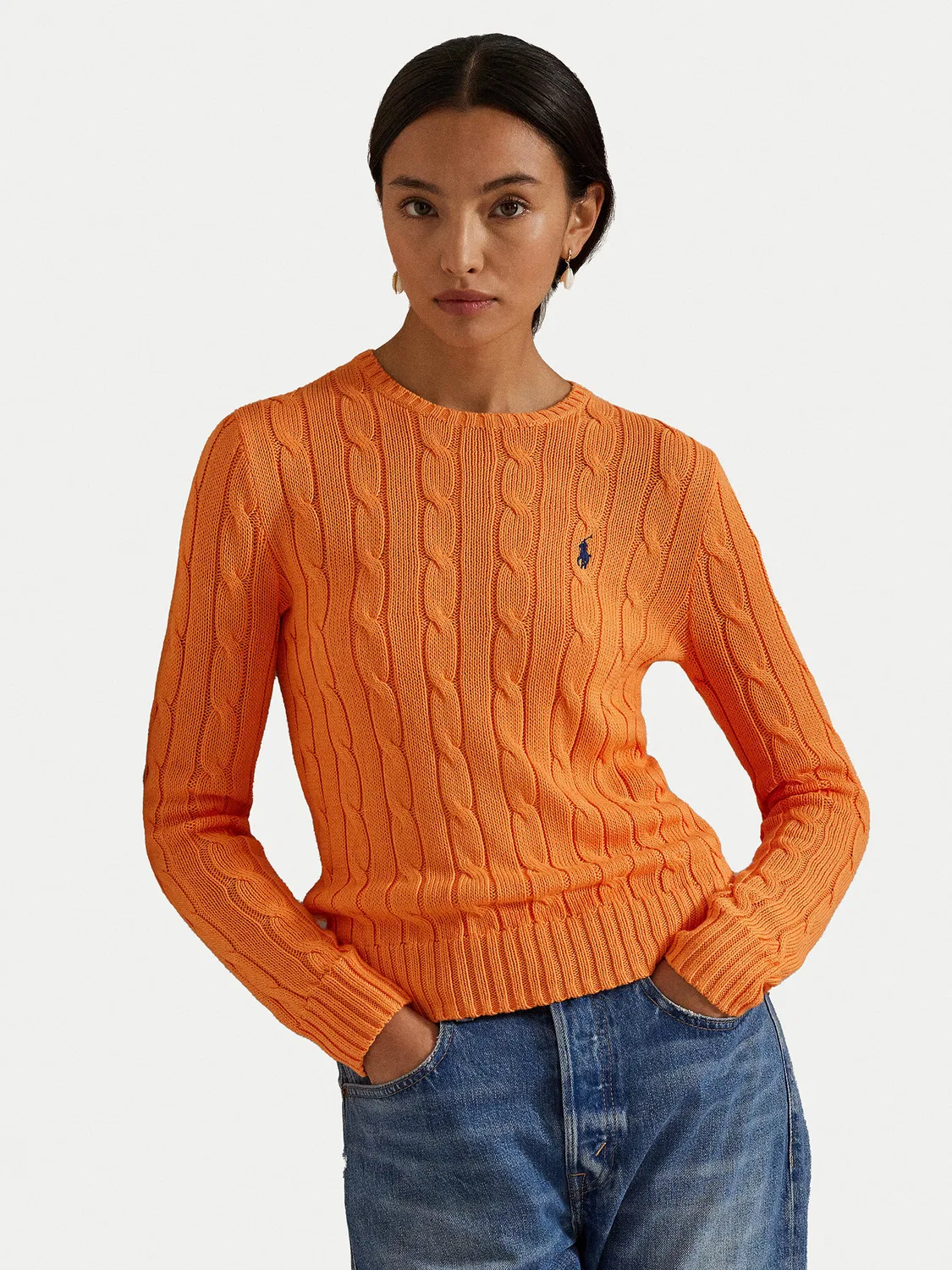 Женский пуловер приталенного кроя Polo Ralph Lauren, оранжевый