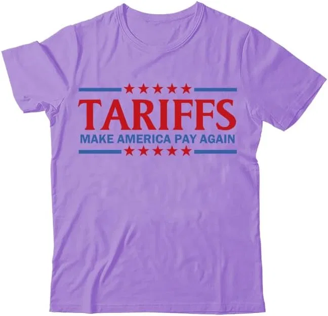 Мужская футболка с принтом Tariffs Make America Pay Again, Purple