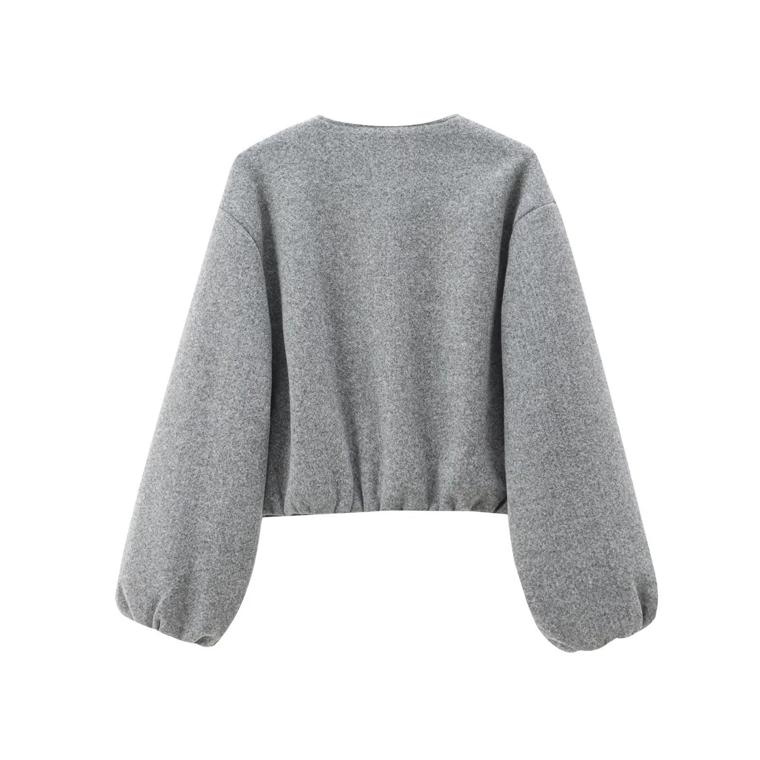 Женская куртка-бомбер с молнией Casual Short Bomber Jacket, grey — фото 3