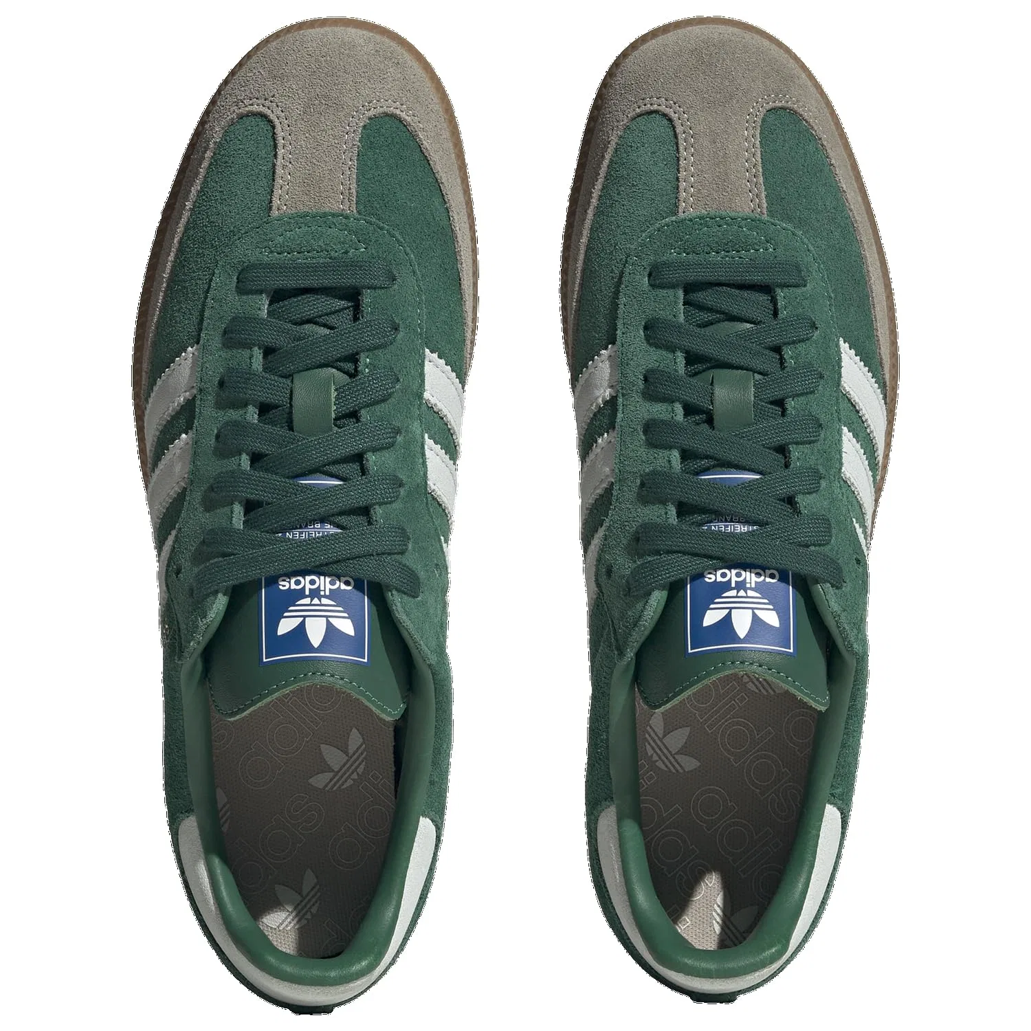 Детские кроссовки с полнозернистым верхом Samba Adidas, Collegiate Green Bianche Gum — фото 4