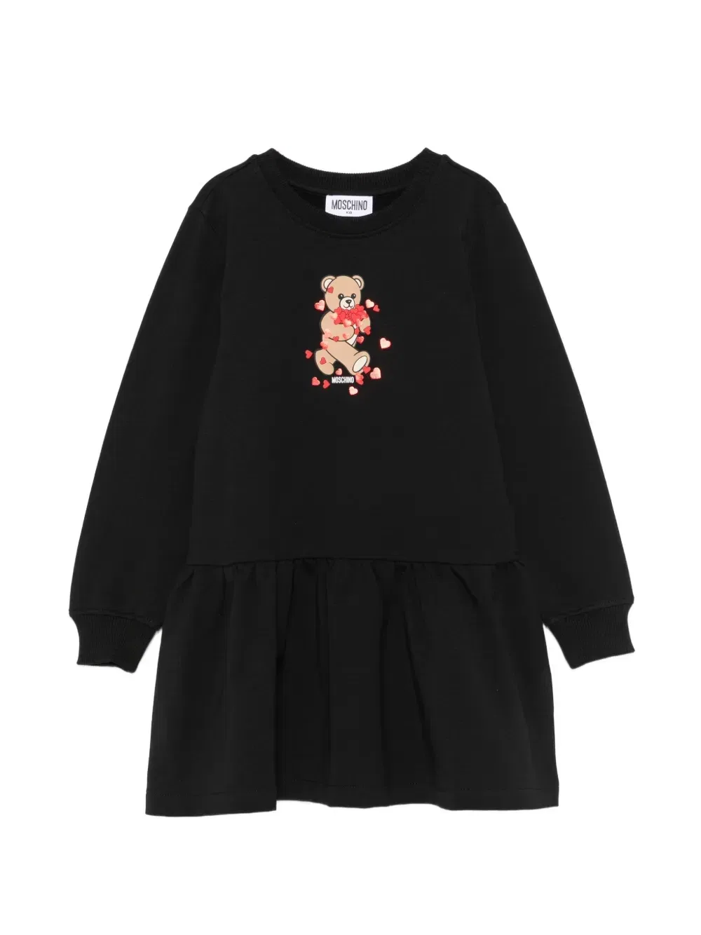 Платье с оборками "Мишка Тедди" Moschino Kids, черный