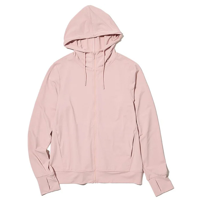 

Толстовка Uniqlo IRism Mesh UV Protection на молнии, бледно-розовый