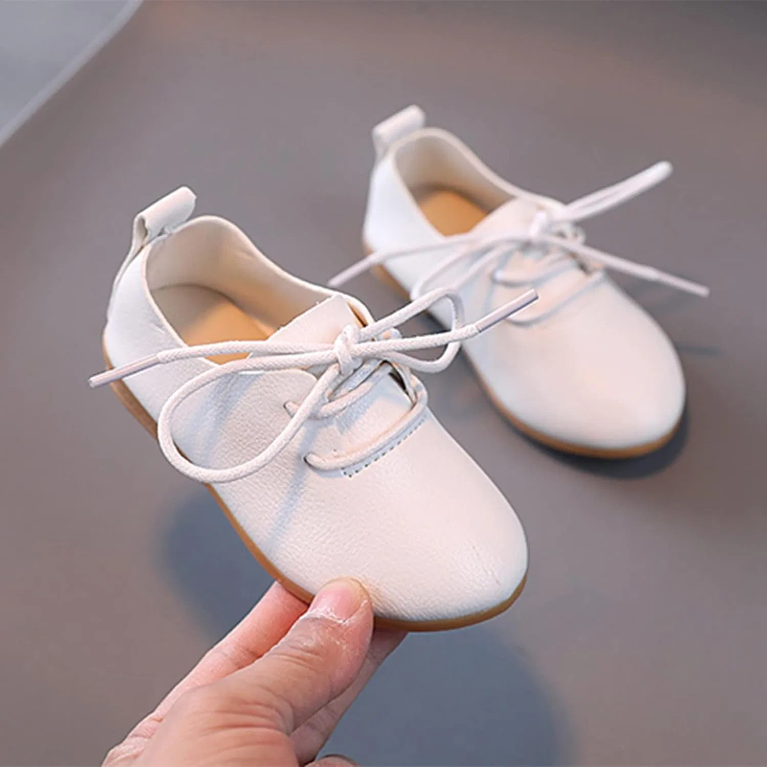Детские туфли Мэри Джейн для девочек с принтом Oxfords, White — фото 3