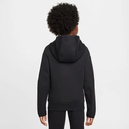 Детское худи с капюшоном и полной застежкой-молнией PSG Tech Fleece Nike, Schwarz Rot — фото 2