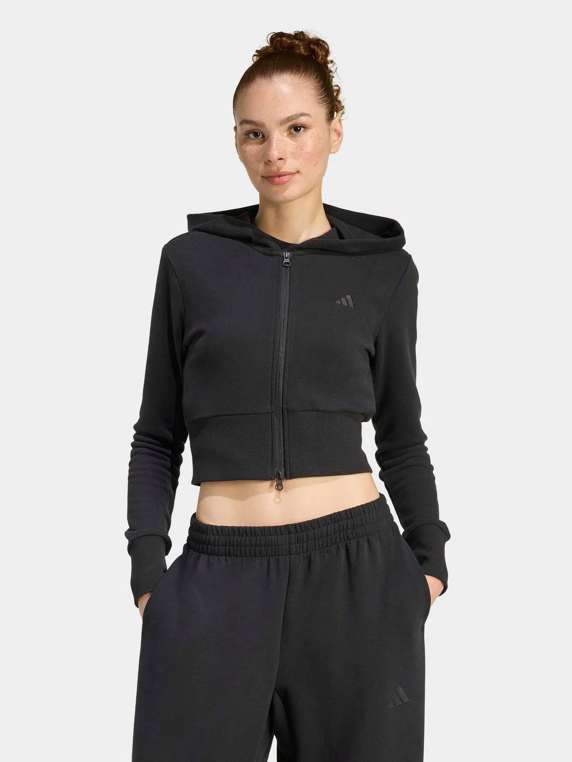 Толстовка на молнии Seasonal Essentials French Terry adidas, черный