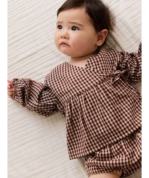 Детская рубашка с длинным рукавомCinnamon Gingham JAMIE KAY, Wine Red