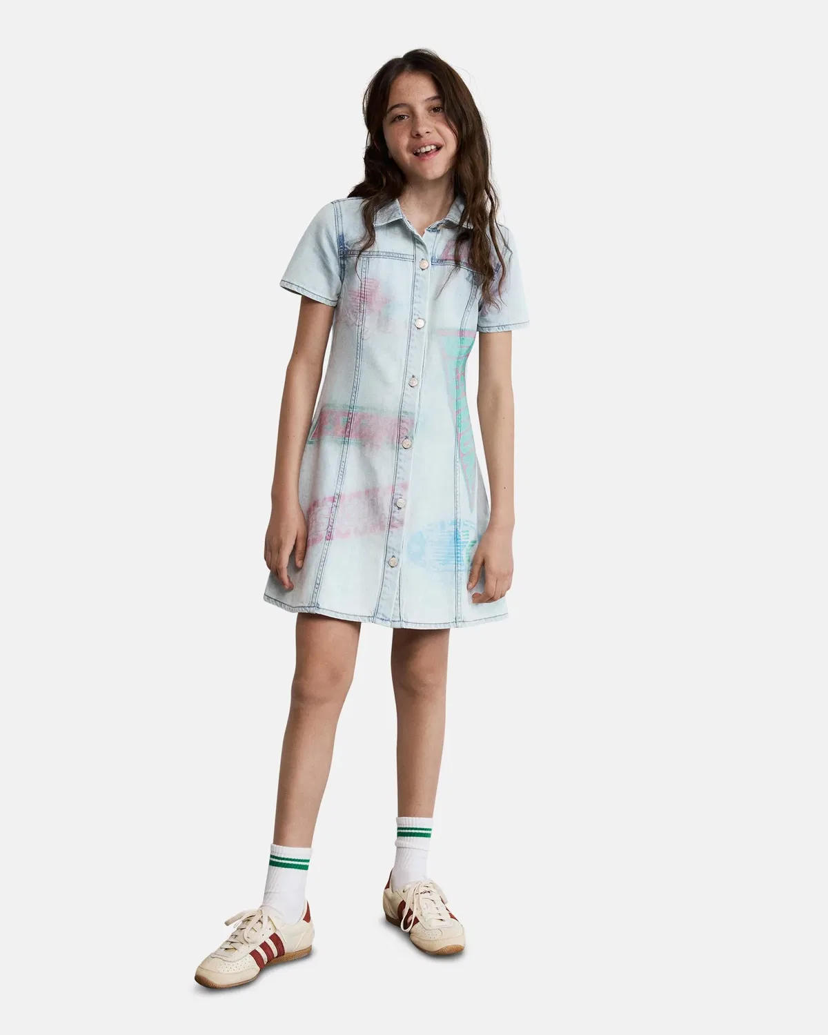 Детское платье для девочек джинсовое с принтом Desigual, Azul — фото 3