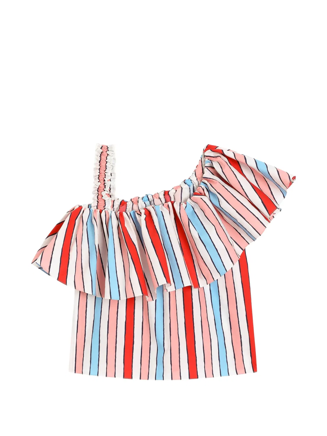 Топ в полоску с оборками Dolce & Gabbana Kids, белый