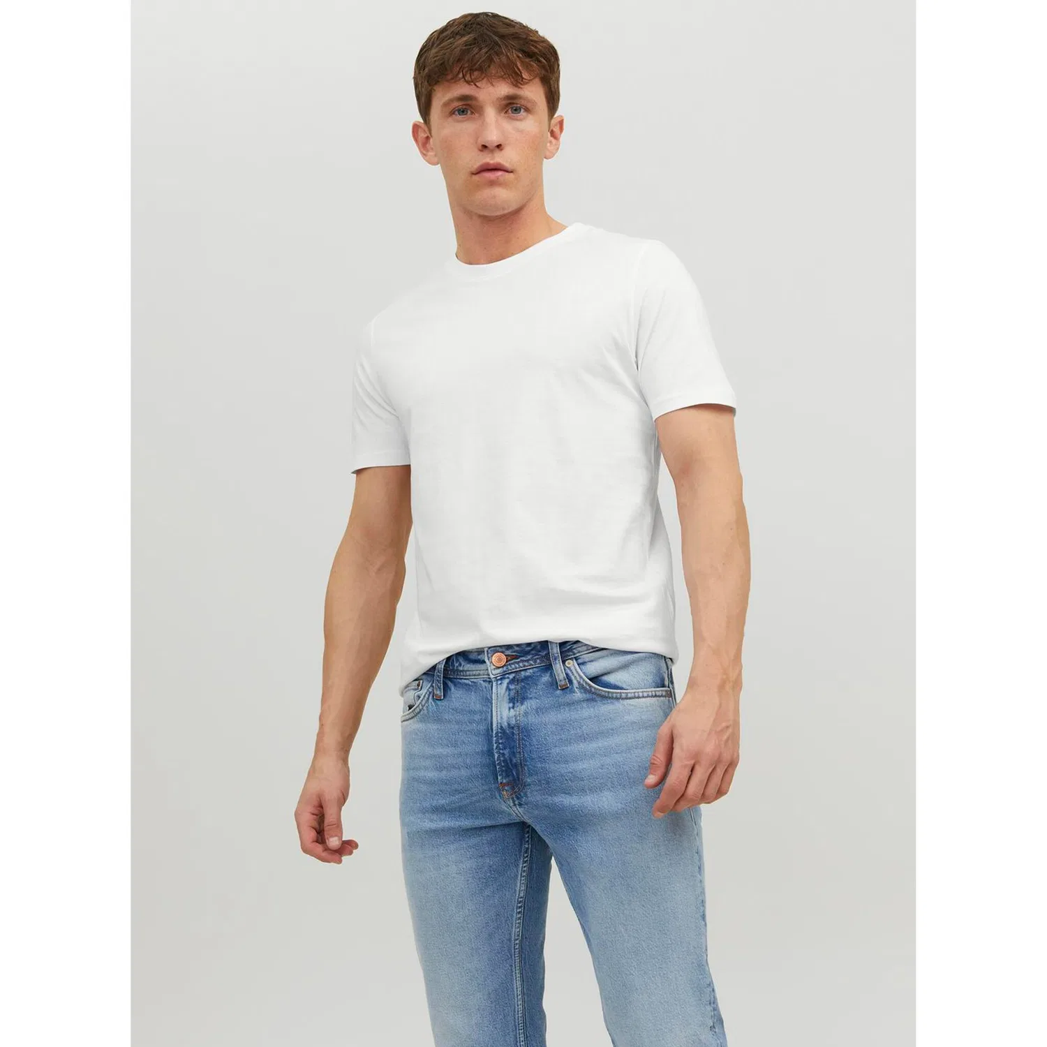 Детская хлопковая джерси футболка с круглым вырезом Jack & Jones, White — фото 4
