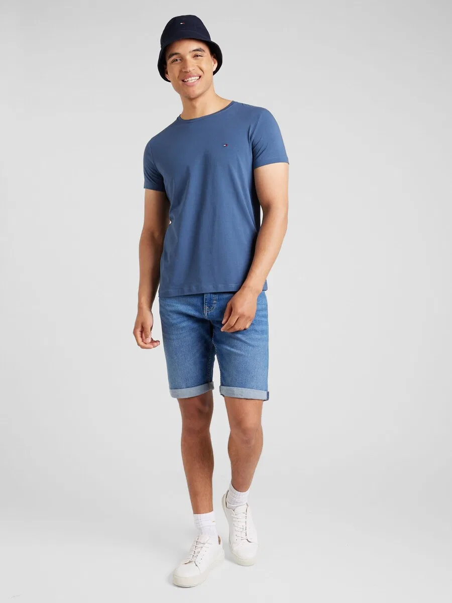 Рубашка TOMMY HILFIGER Slim fit 'Flag Embroidery Slim' в цветах Marine Blue и Sapphire — фото 4