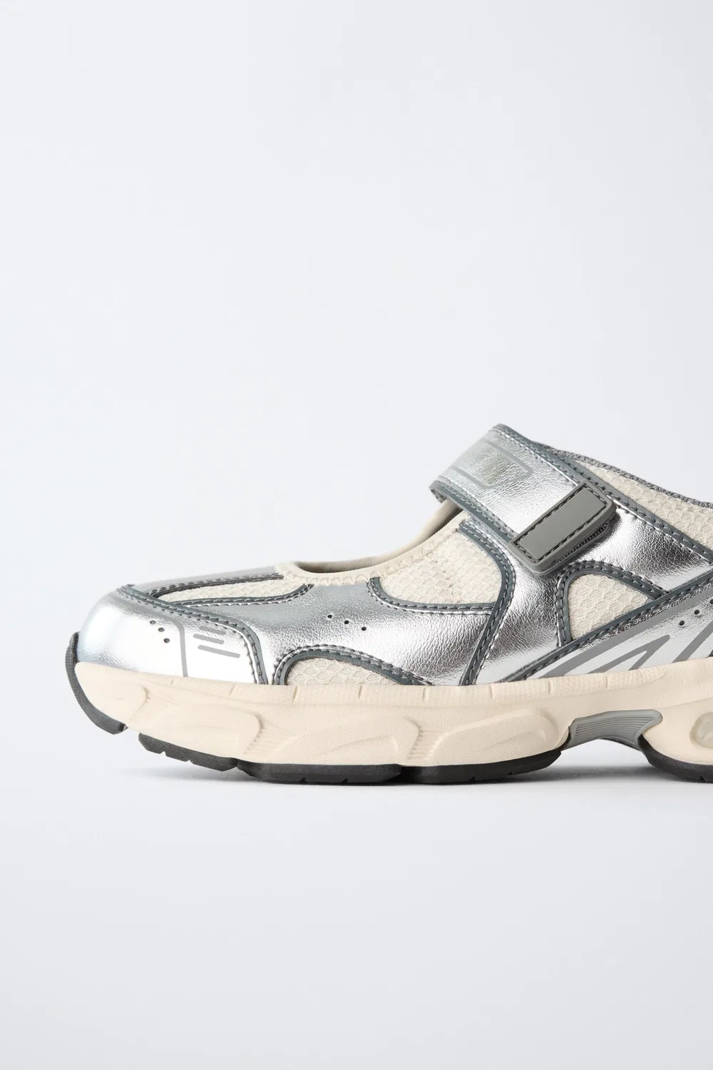 Кроссовки Metallic Open ZARA, Silver — фото 4