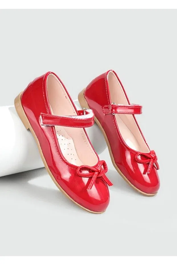 Детские балетки для девочек с бантом Babelia, Red