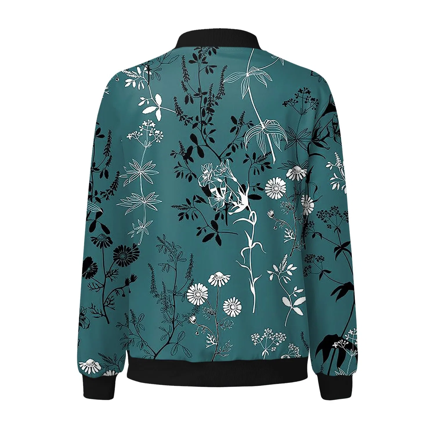 Женская куртка с цветочным принтом Casual Jackets Women Everyday Jacket, Green — фото 4