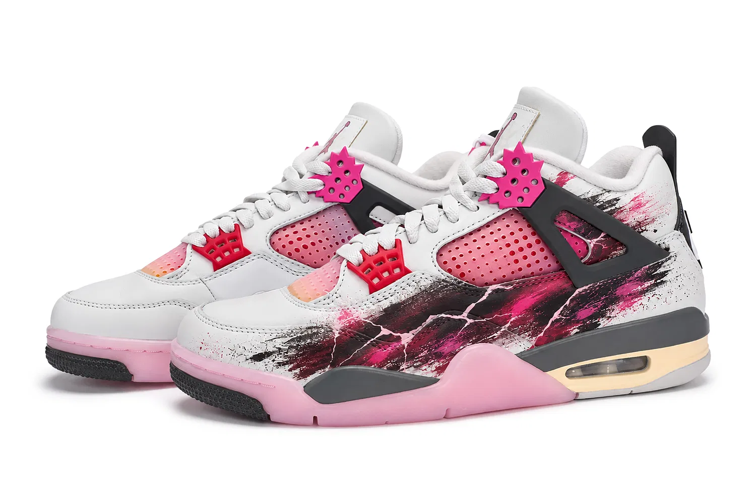 Детские баскетбольные кроссовки с принтом Crimson Flame Rift Jordan, White Pink — фото 4