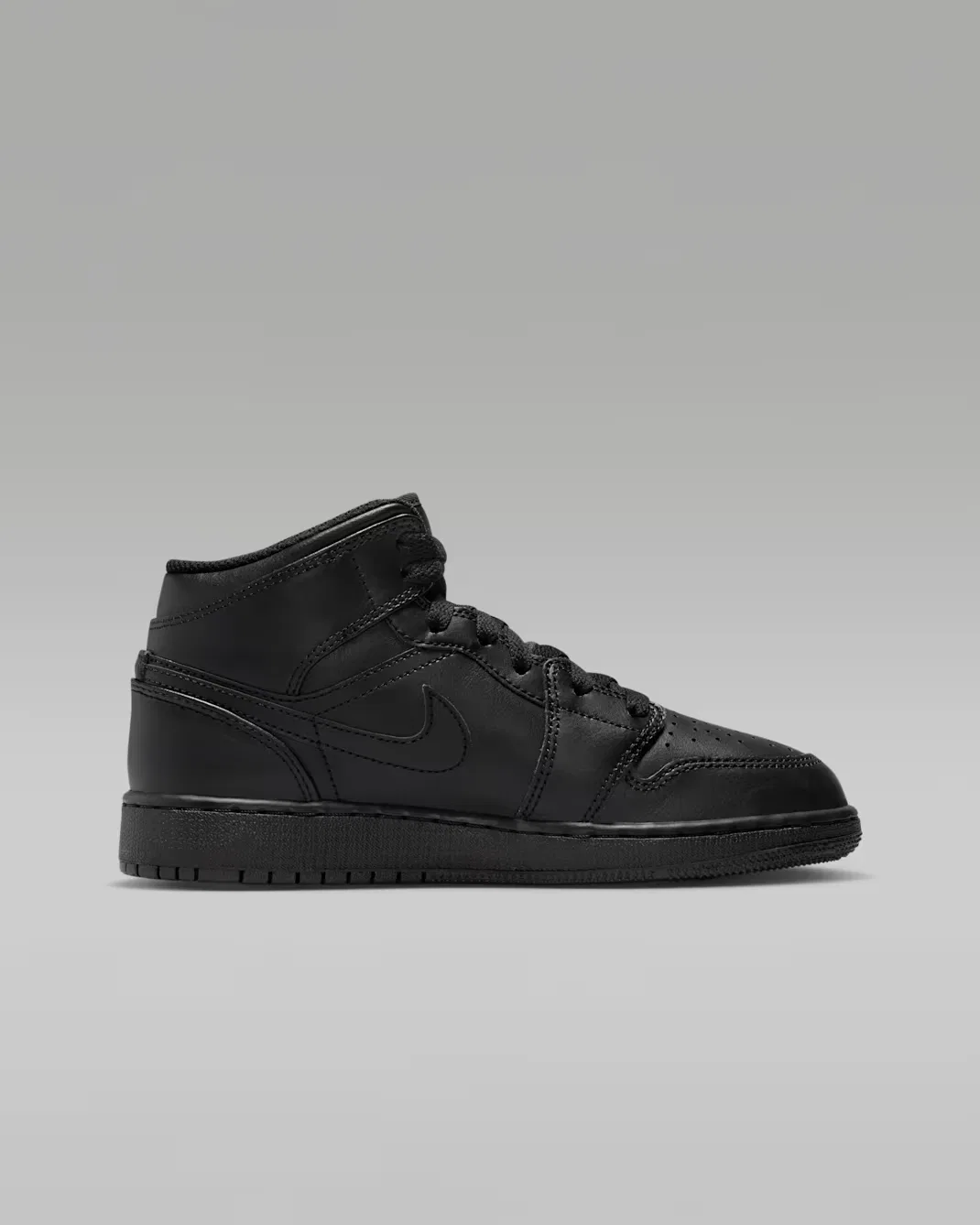 Кроссовки для детей постарше Jordan 1 Mid, Black/Black/Black — фото 3