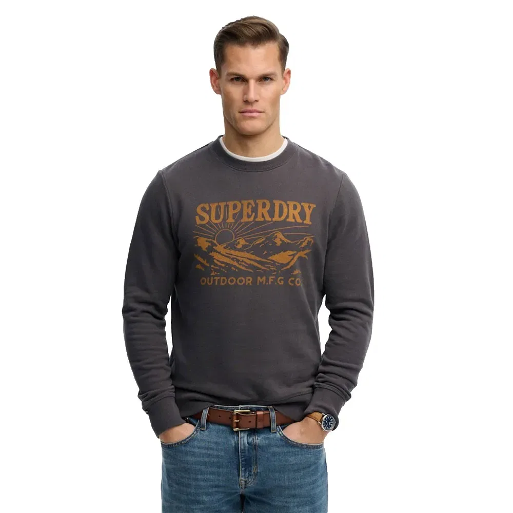 Свитшот Relaxed Fit Retro Outdoor Superdry, серый