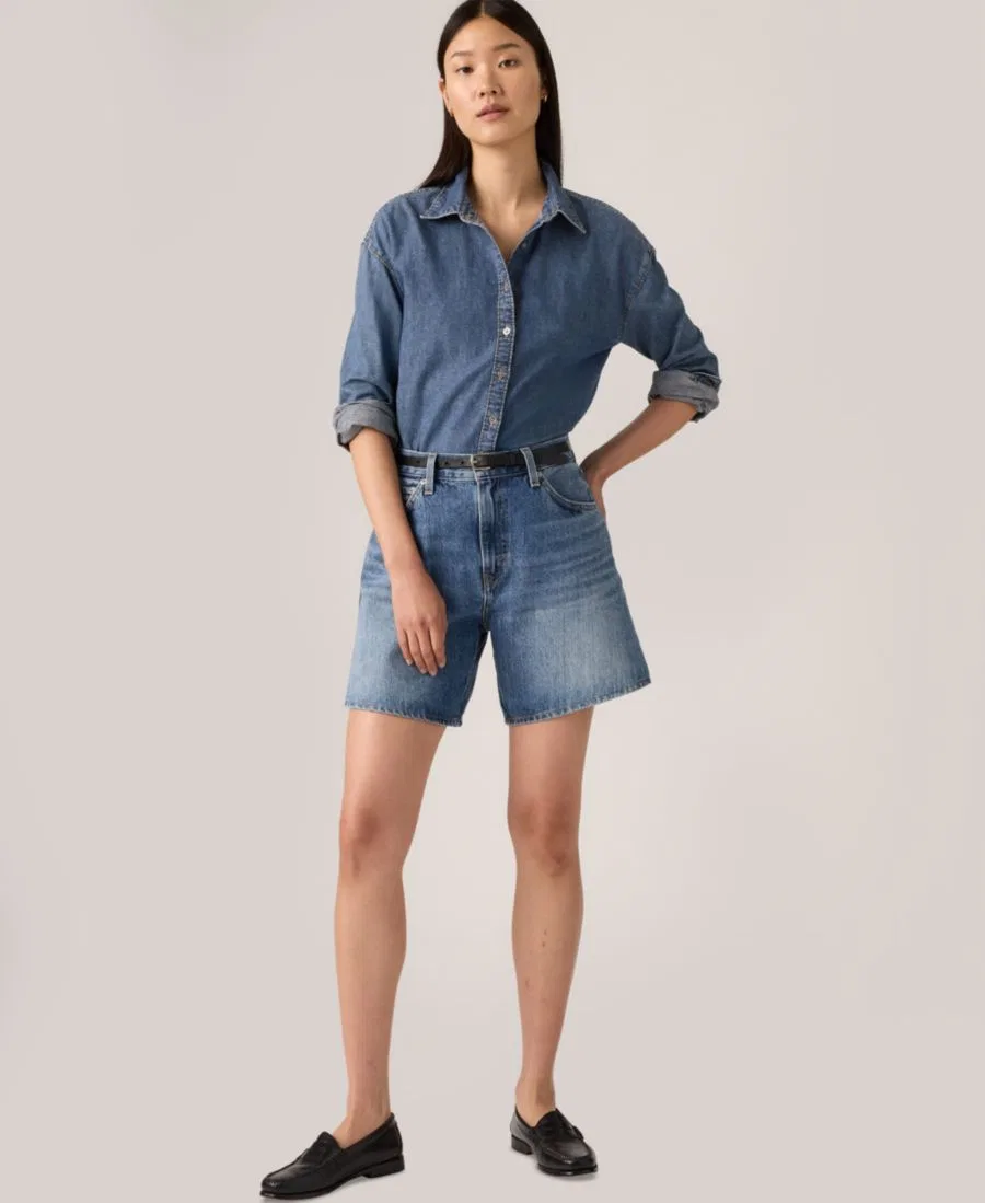 Шорты джинсовые с высокой посадкой Levi's, Worn Memor — фото 2