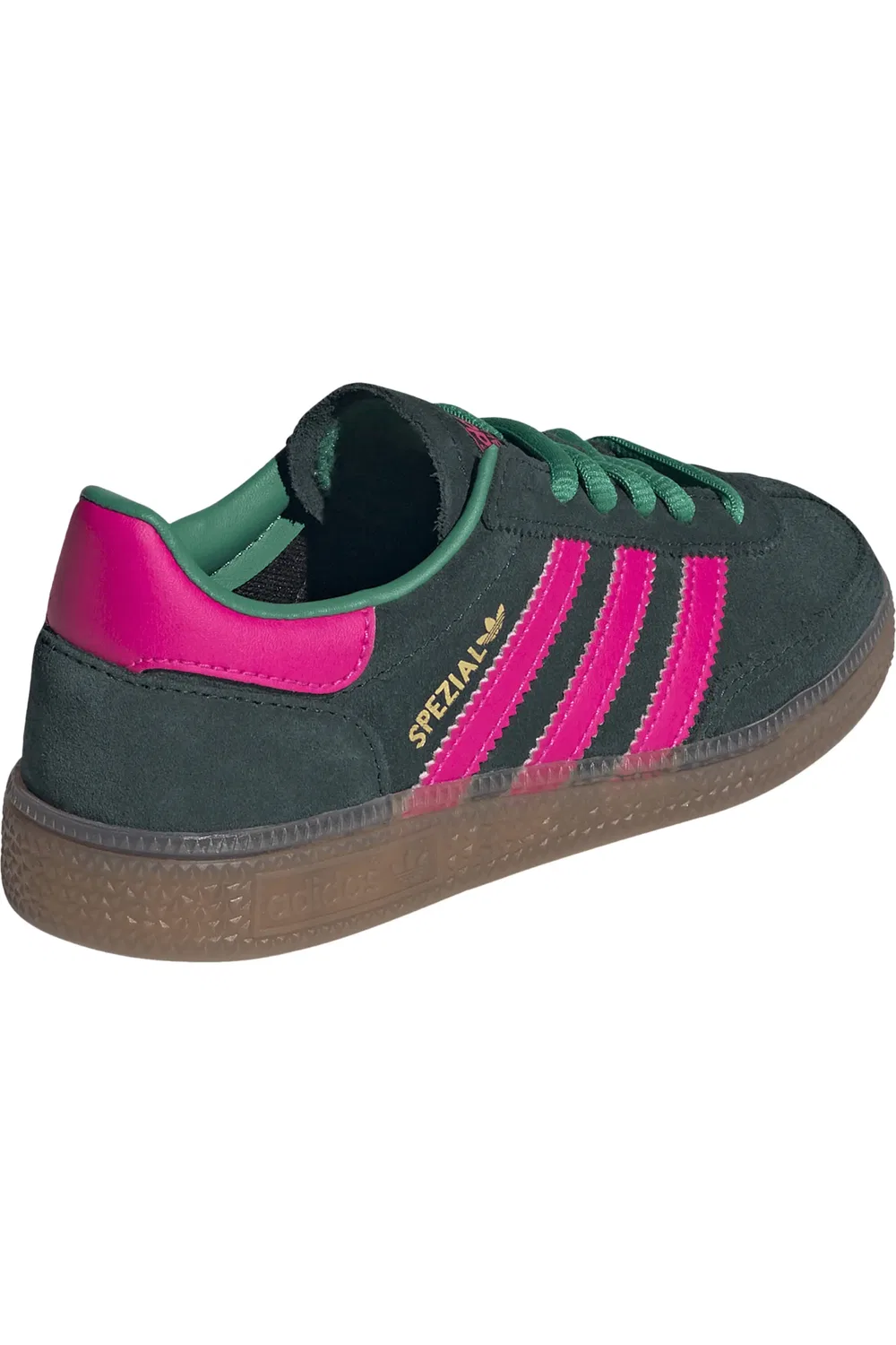 Детские кроссовки с цветочной вышивкой Handball Spezial adidas, Aurora Ivy/Shock Pink/Gum5 — фото 3