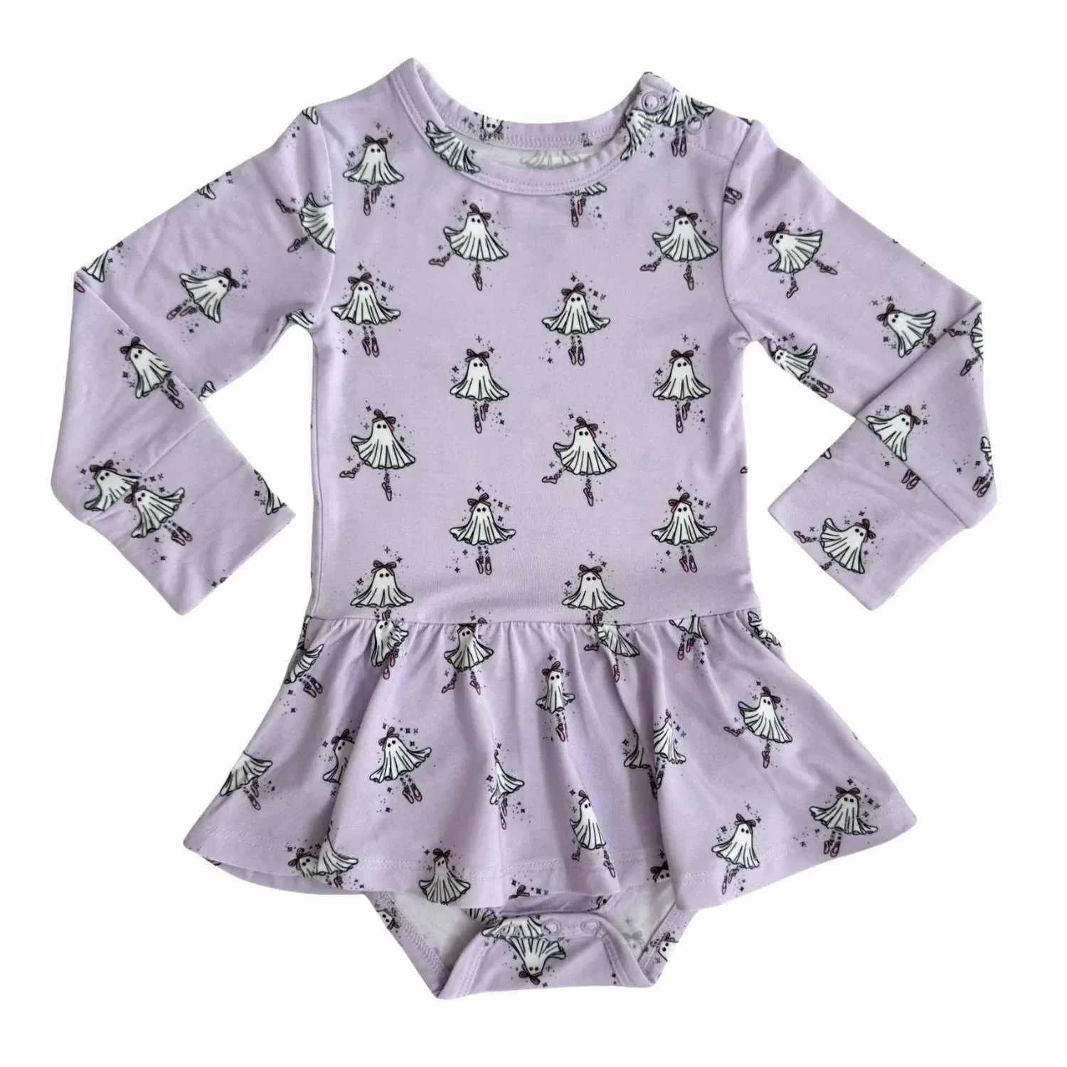 Детский боди-комбинезон для девочек с юбкой и принтом Ballerina Ghost In My Jammers, Lavender