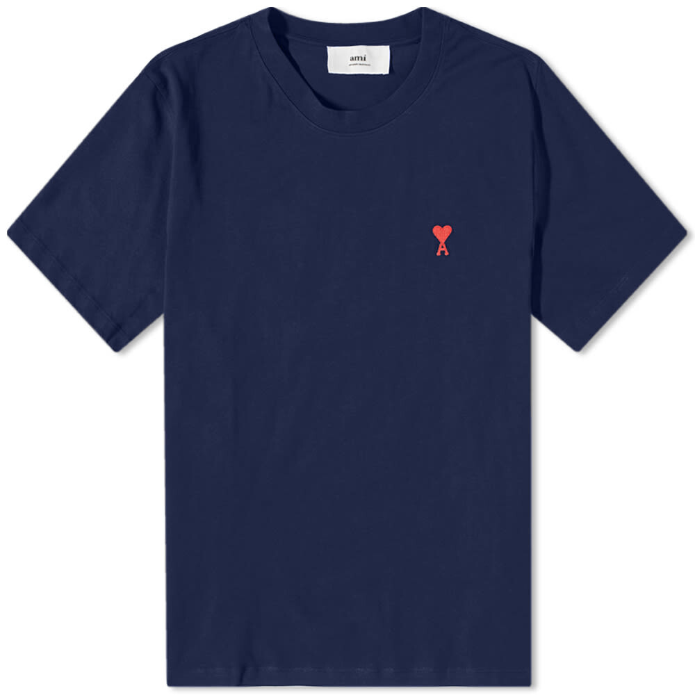

Футболка AMI Tonal Small A Heart Tee, Синий, Футболка AMI Tonal Small A Heart Tee