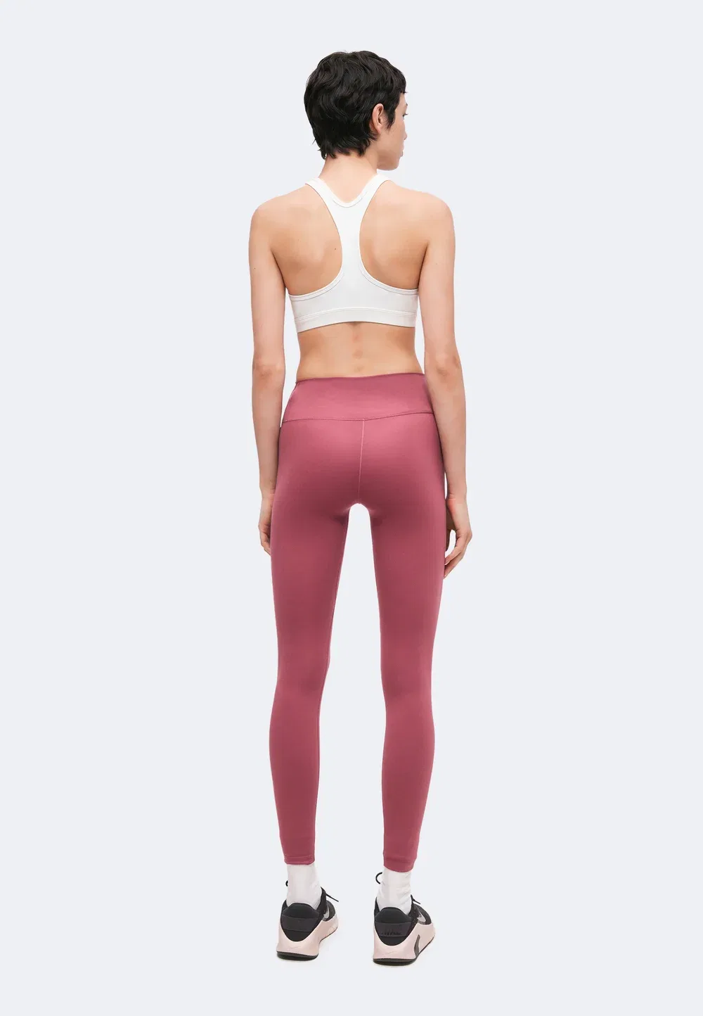 W nk df one hr tight useam - leggings Nike Performance, Pink Smoke/White — фото 3