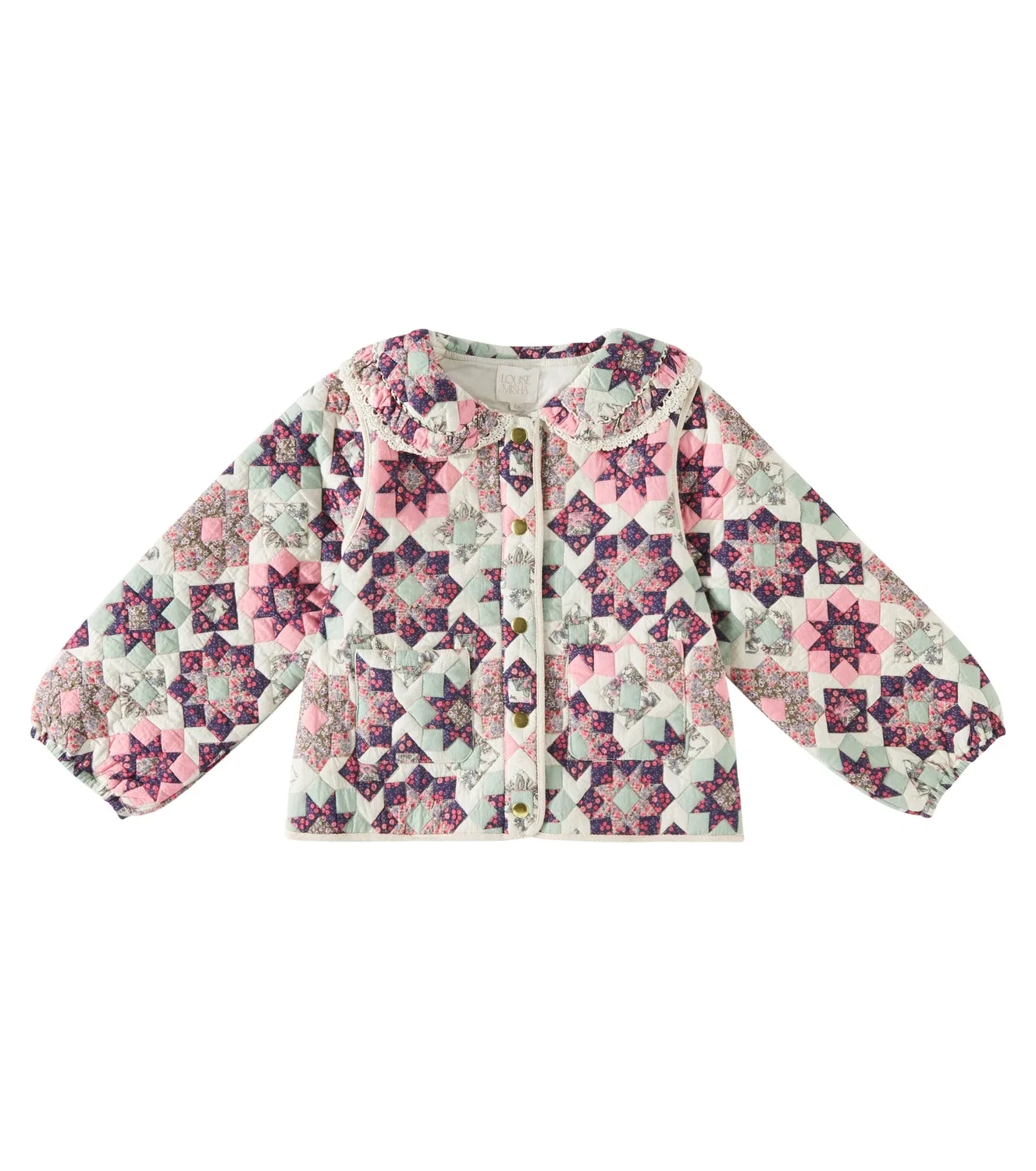 Куртка из хлопка в стиле пэчворк Small Star Patchwork Louise Misha, мультиколор