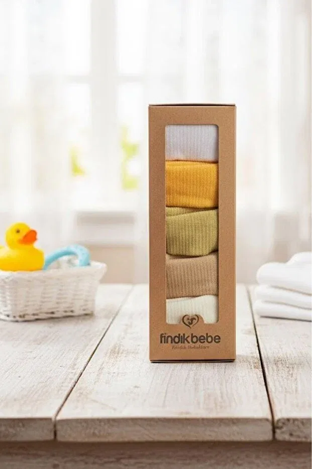 Детские носки для новорожденных хлопковые 5 пар Esinti, Beige