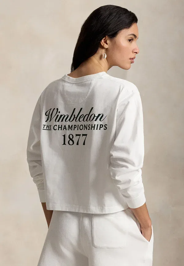 Футболка с принтом Wimbledon logo cotton tee Polo Ralph Lauren, белый