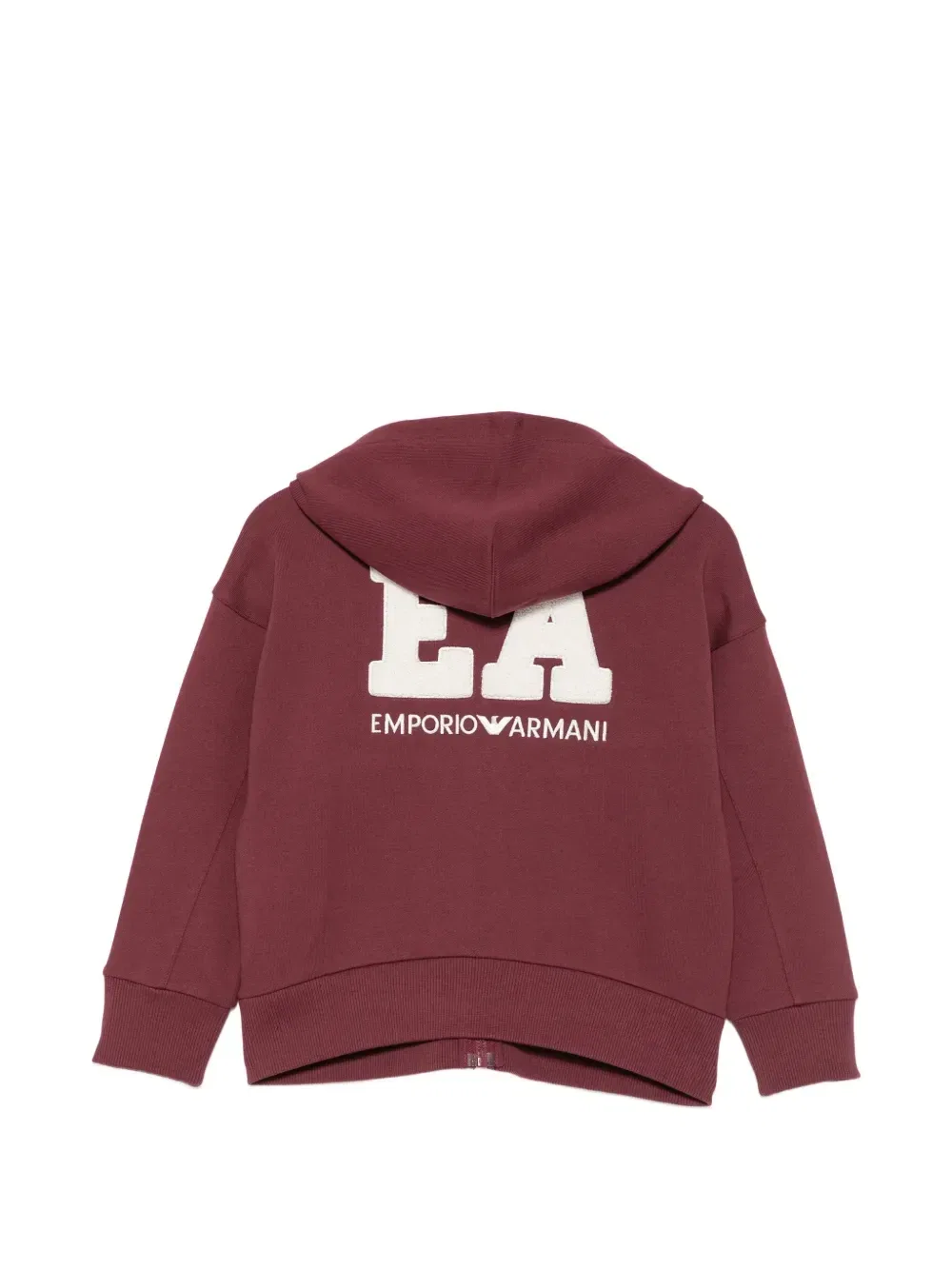 Толстовка на молнии с вышитым логотипом Emporio Armani Kids, красный — фото 2