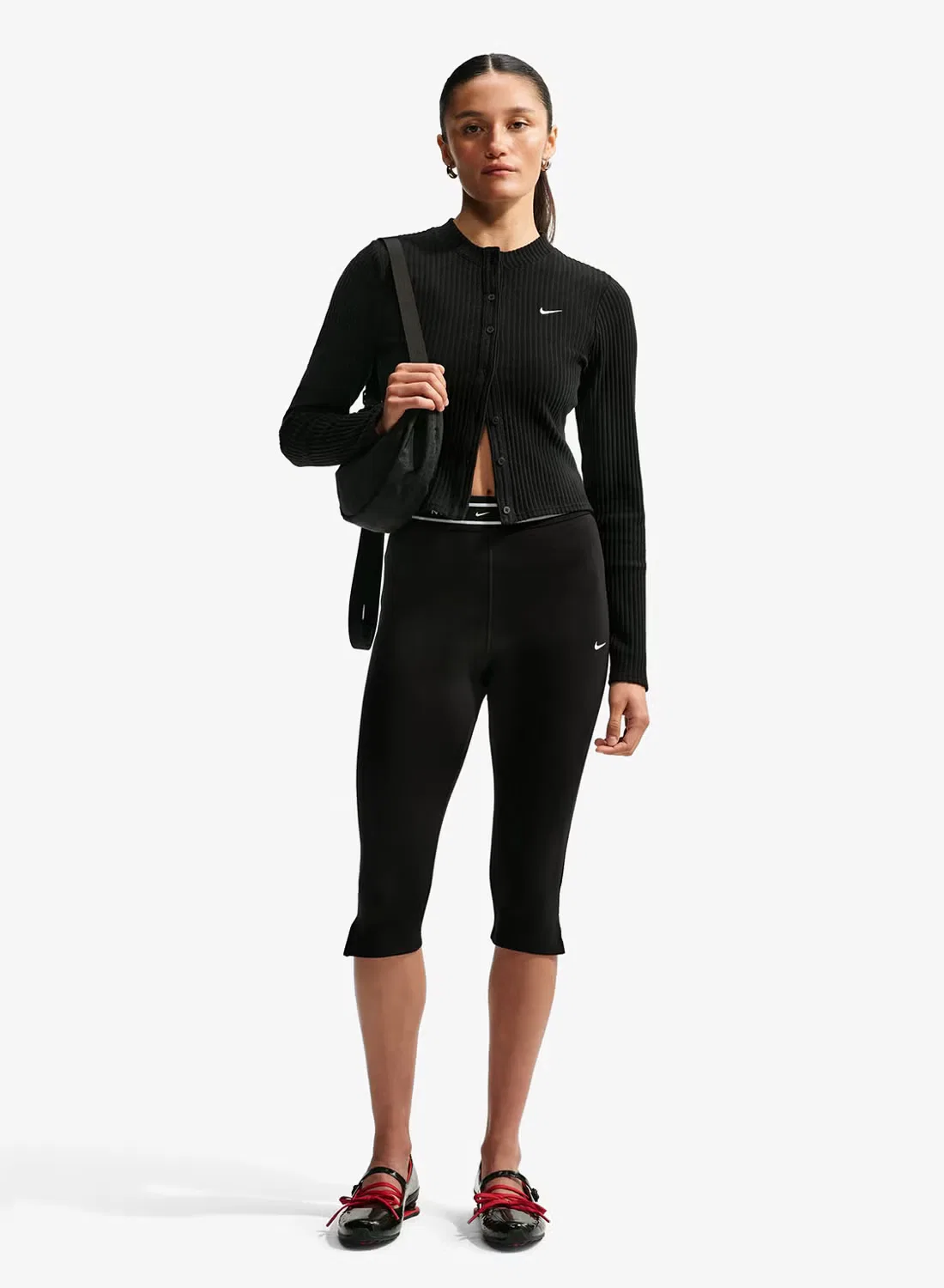 Леггинсы-капри с эластичной посадкой Chill Jersey Nike, черный