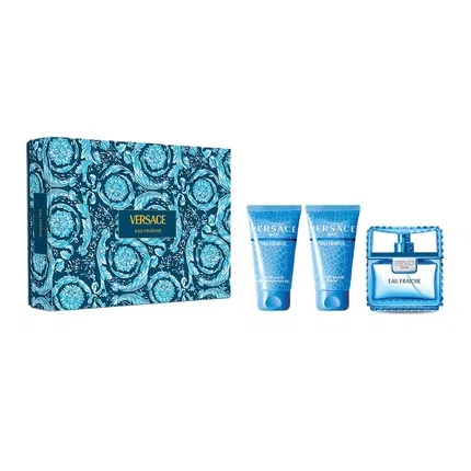 Набор для мужчин Versace Man Eau Fraiche, Eau De Toilette Spray 50ml, Shower Gel 50ml, Aftershave 50ml