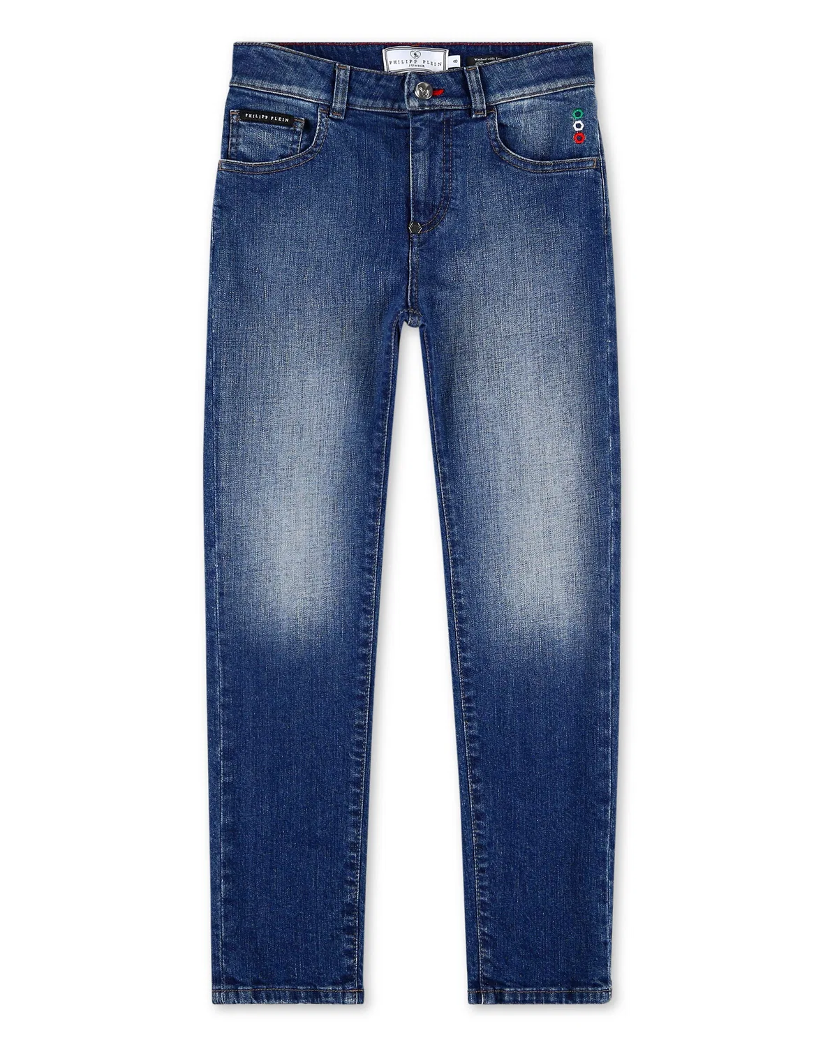 Детские джинсы с эффектом потертости PHILIPP PLEIN, Pacific Blue