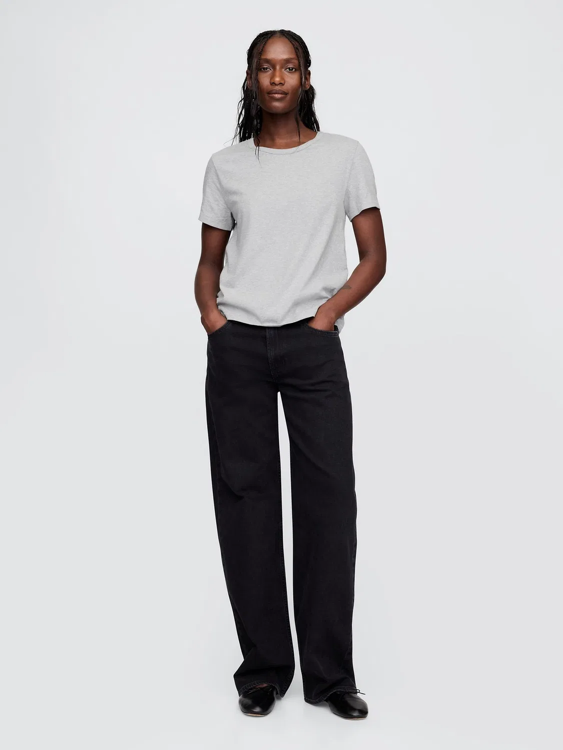 Футболка с круглым вырезом Vintage Soft Gap, светло-серый — фото 3