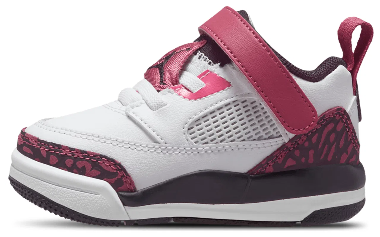 Детские кроссовки для девочек с принтом Jordan Spizike Low, Jordan, White/Black/Pink — фото 2