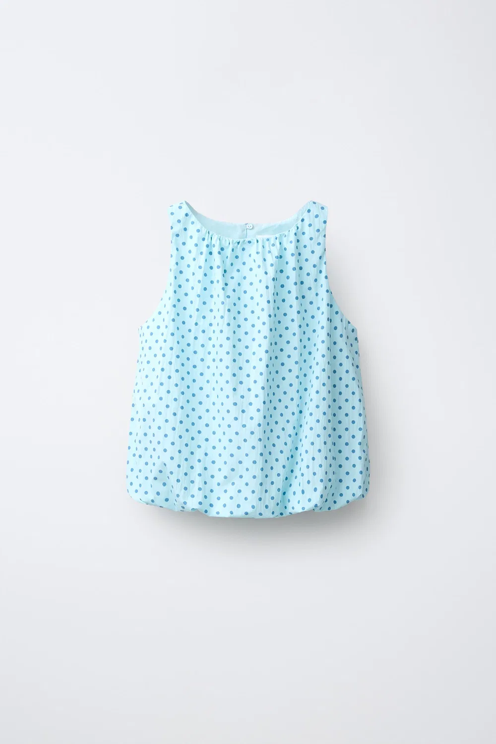 Объемный топ в горошек ZARA, Light blue