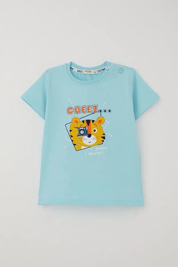 Детский спортивный костюм для мальчиков с принтом Breeze, Light Blue — фото 4