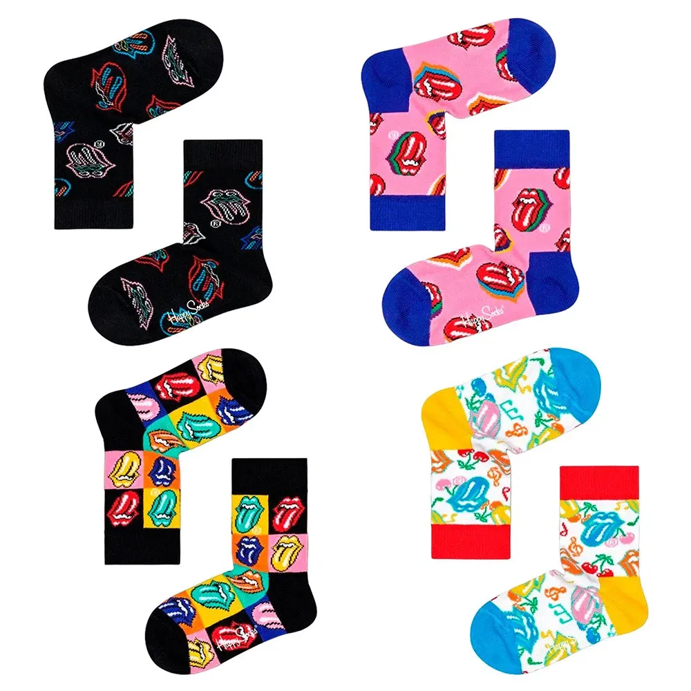 Носки Rolling Stones Blanco 4 пары Happy Socks, мультиколор