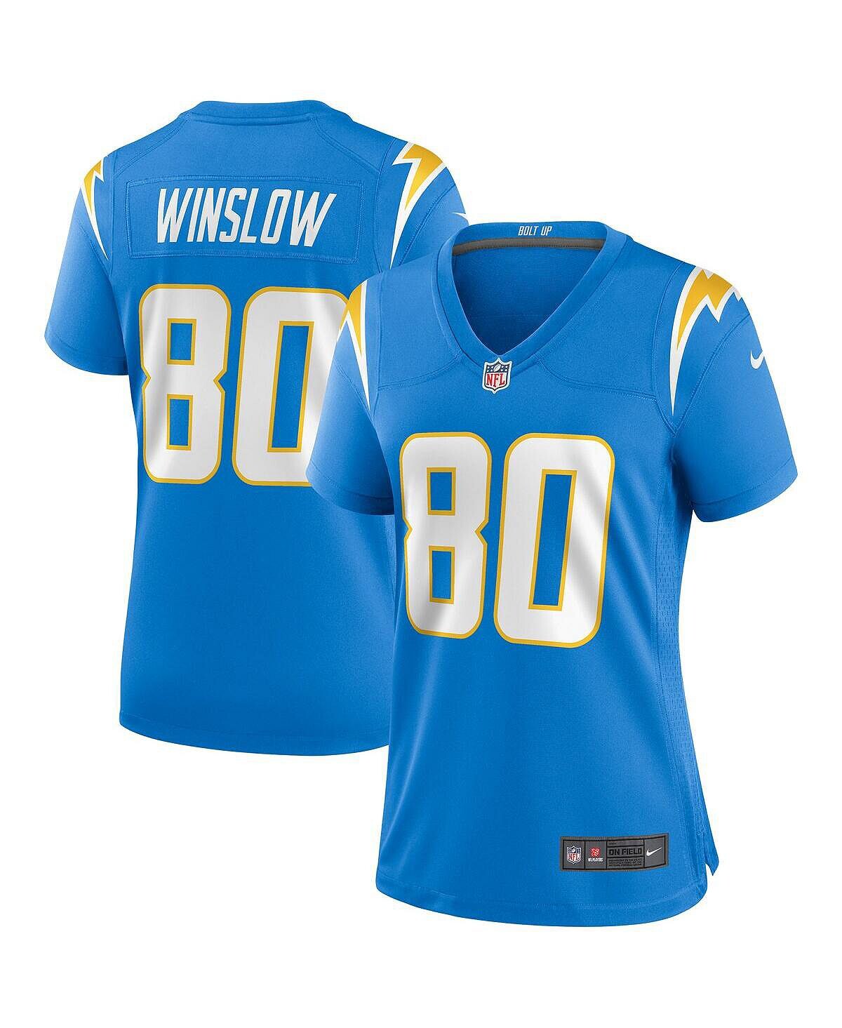 

Женская футболка kellen winslow powder blue los angeles chargers game для пенсионеров Nike, синий